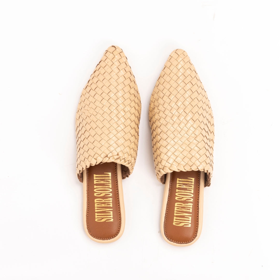 Natural Beige Pure Leather Mules