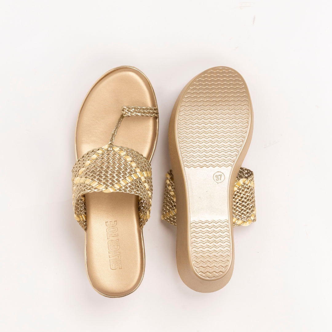 Vegan Black Braided Wedge Sandals