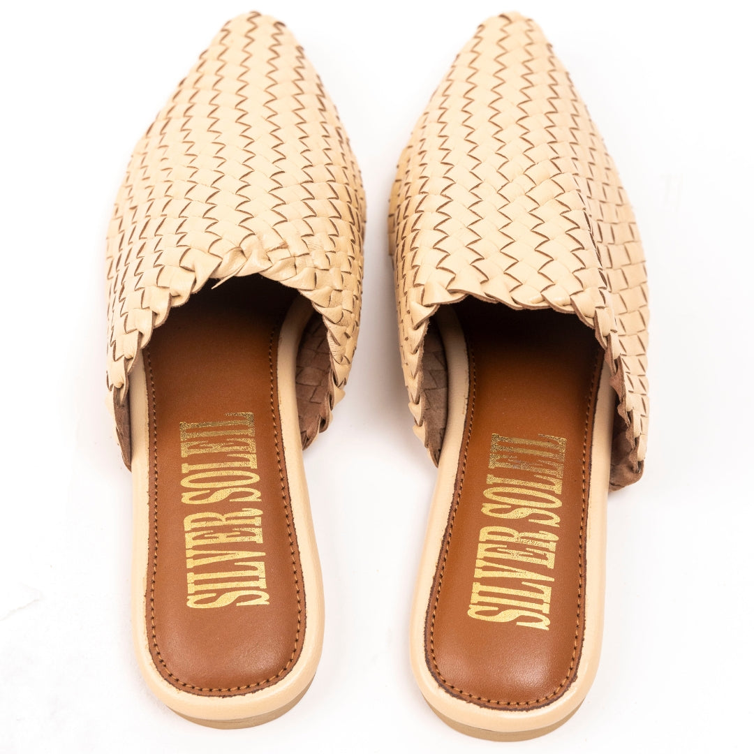 Natural Beige Pure Leather Mules