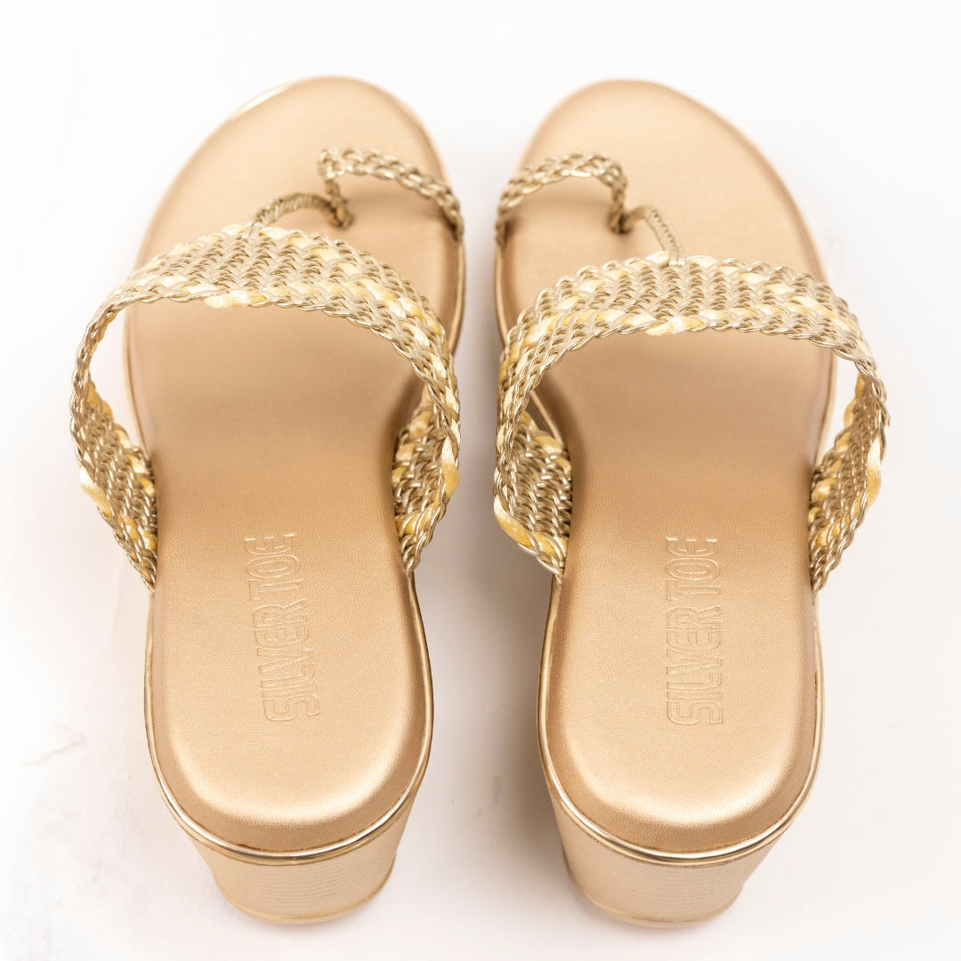 Vegan Black Braided Wedge Sandals