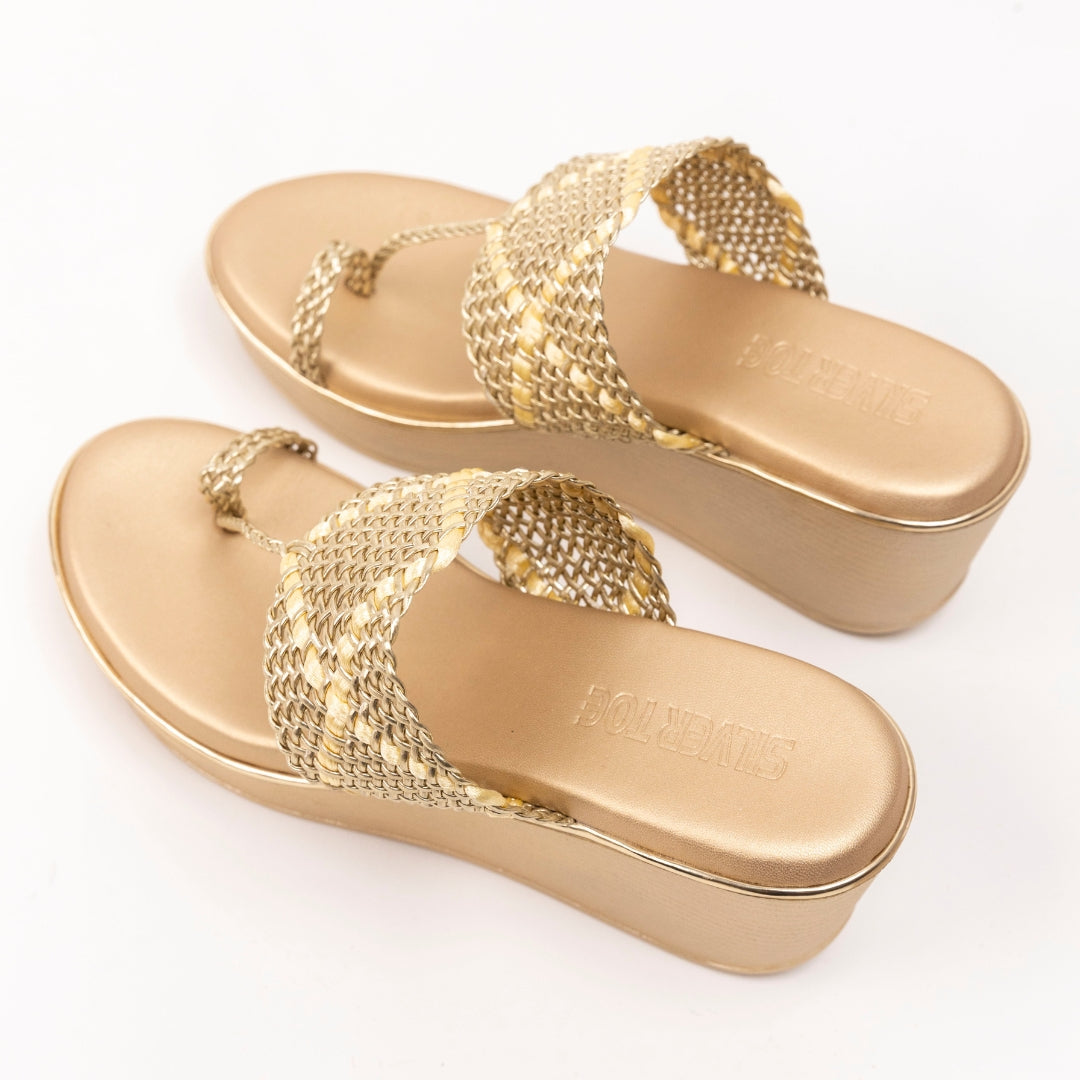 Vegan Black Braided Wedge Sandals