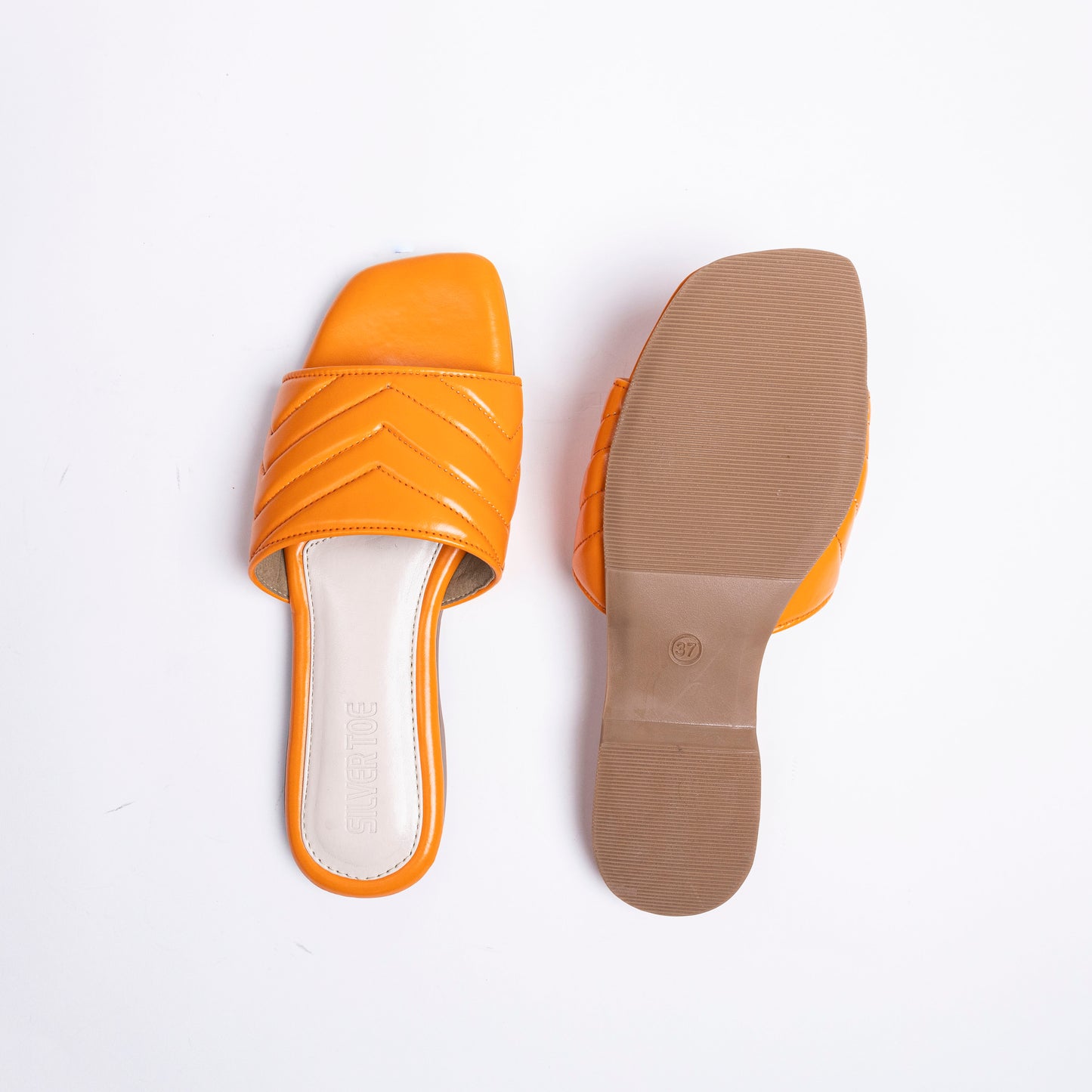 Faux Leather Vegan Off White Quilted Sandals