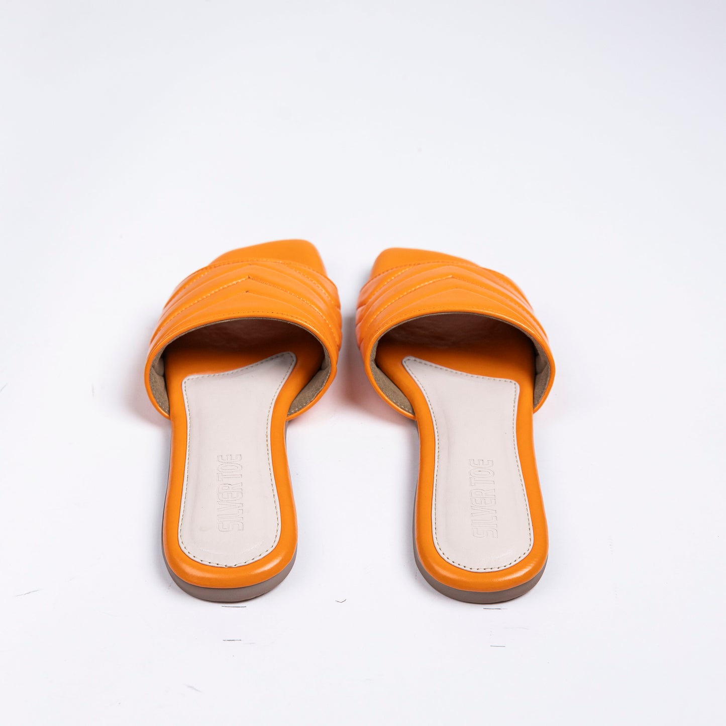 Faux Leather Vegan Off White Quilted Sandals