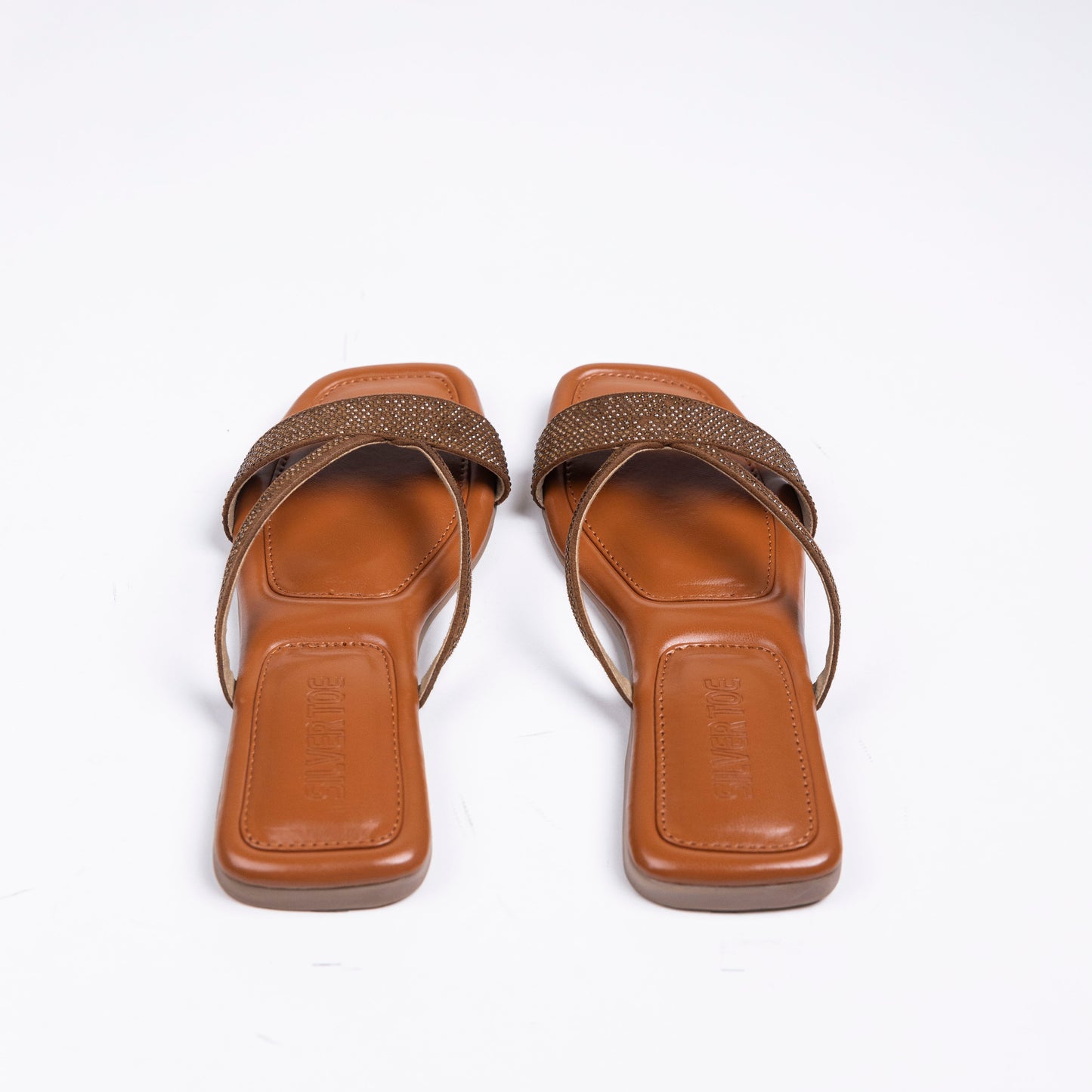 Faux Leather Vegan Black Strappy Sequins Sandals