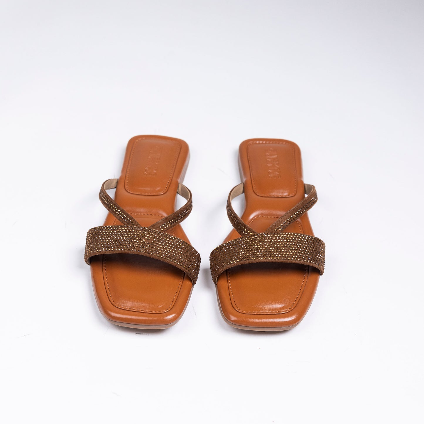 Faux Leather Vegan Black Strappy Sequins Sandals