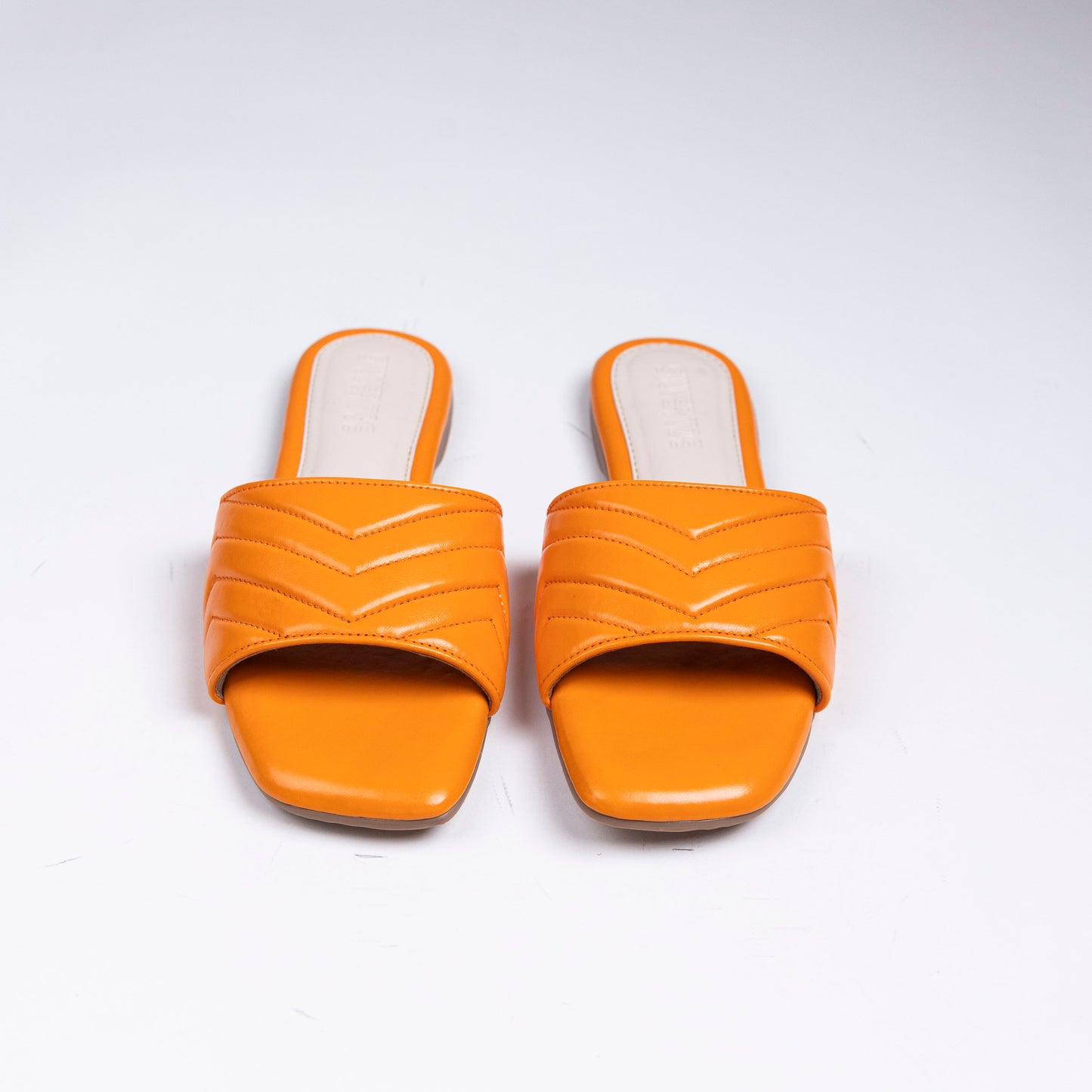 Faux Leather Vegan Off White Quilted Sandals