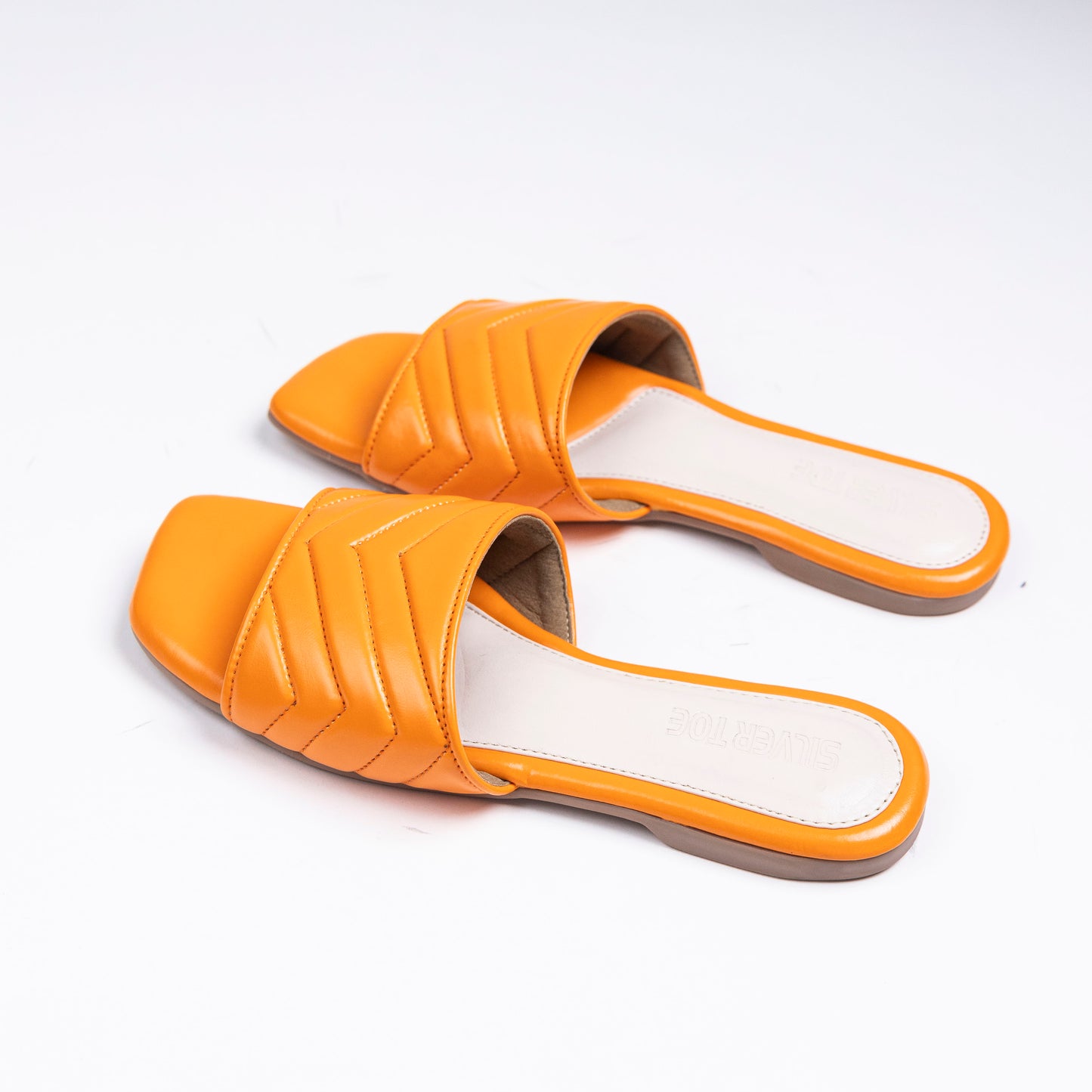 Faux Leather Vegan Off White Quilted Sandals