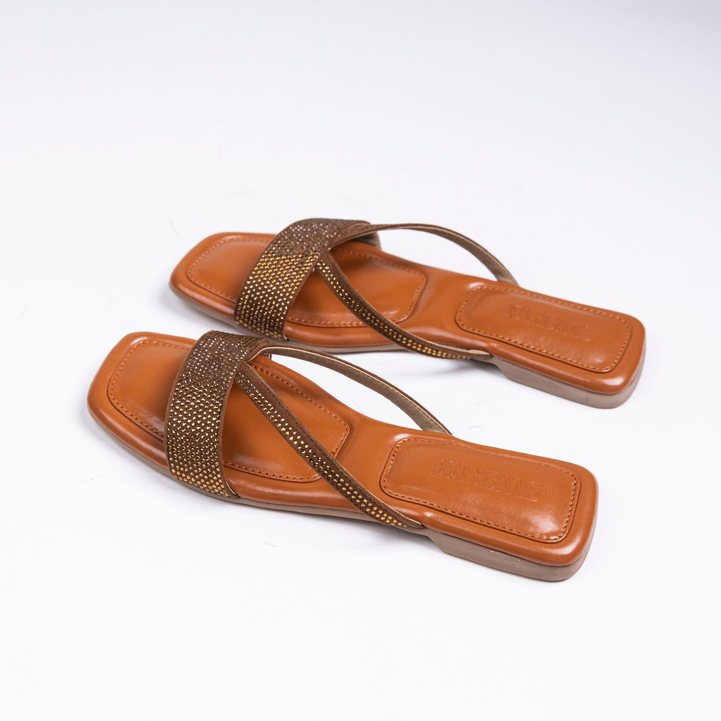 Faux Leather Vegan Black Strappy Sequins Sandals